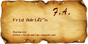 Frid Adrián névjegykártya